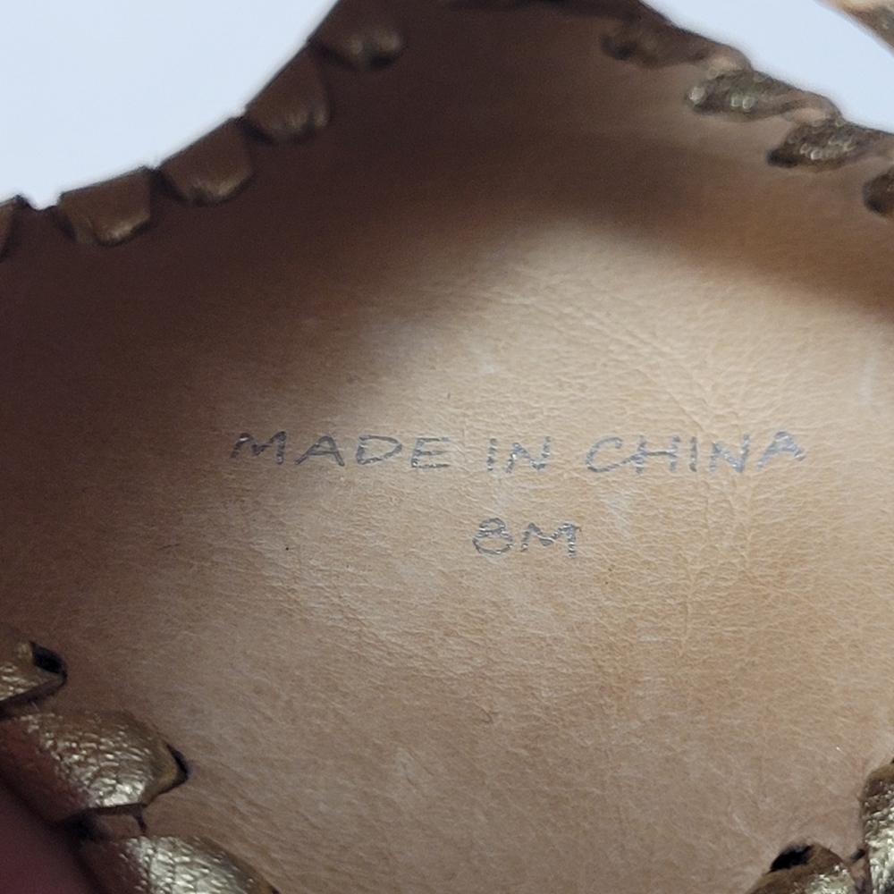 Jack Rogers Denim Blue Gold Leather Navajo Gladiator Sandals - Picture 10 of 10